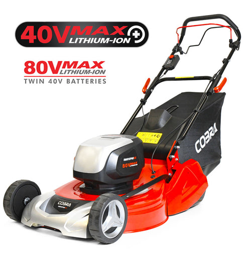 Cobra RM51SP80VX 20" Twin 40V Max+ Self-Propelled Cordless Rear Roller Lawnmower