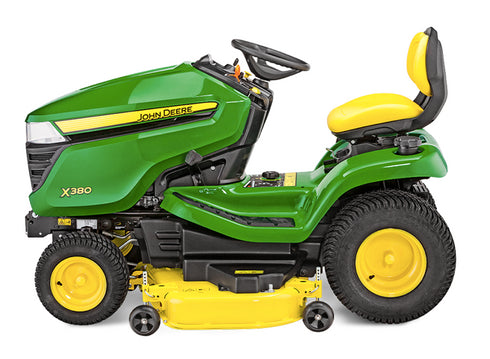 John Deere X380 Side Discharge Ride on Mower 54" Accel Deep