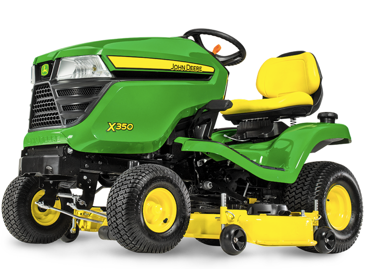 John Deere X350 Ride on Mower and 42 Mulch Deck Garden Machinery Superstore