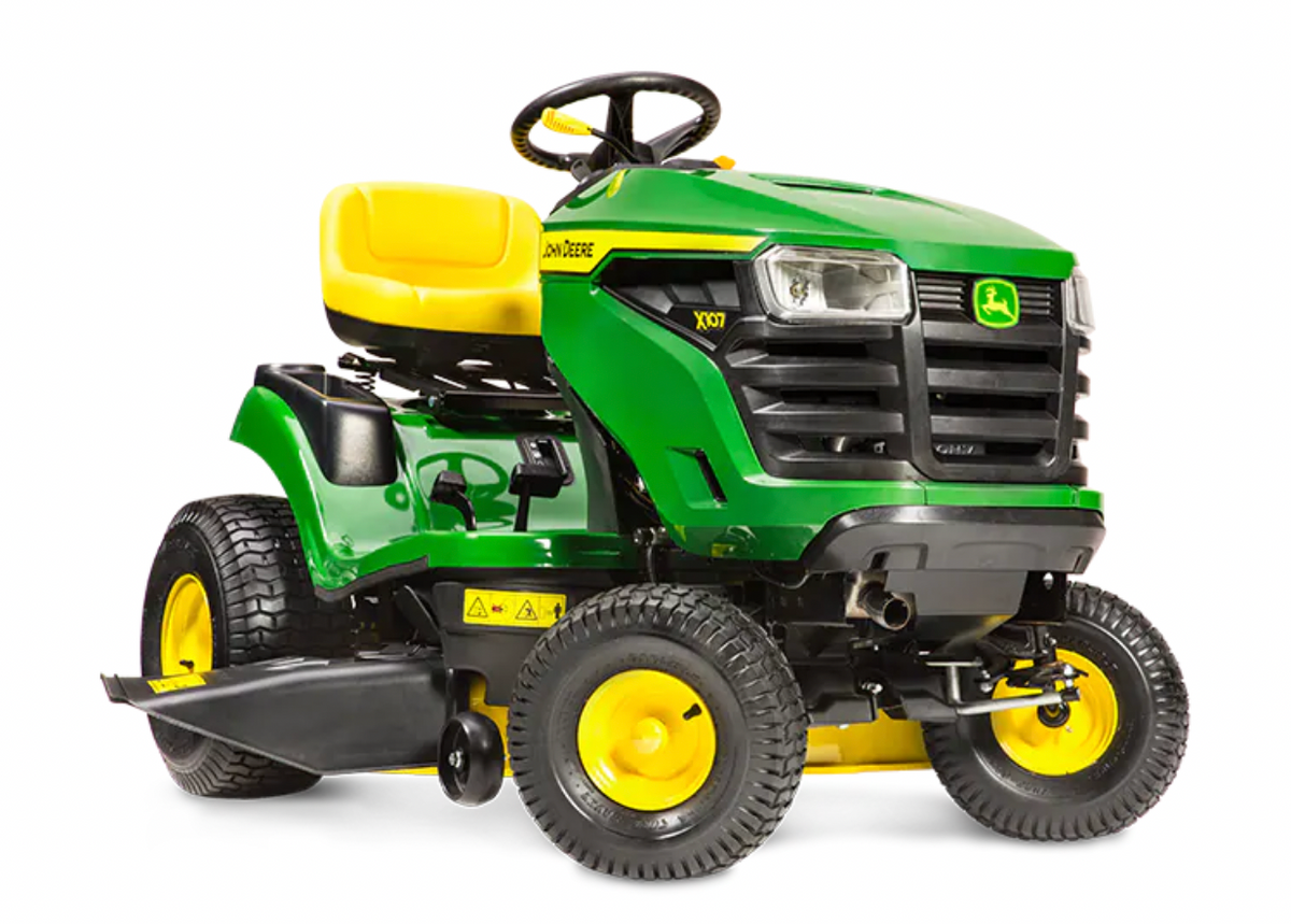 John Deere X107 Ride on Mower | Garden Machinery Superstore
